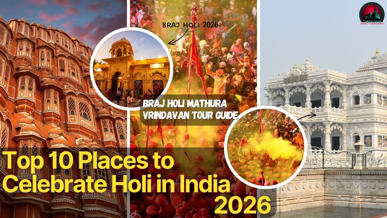 Top 10 Places to Celebrate Holi in India 2026-Braj Holi Mathura Vrindavan Tour Guide